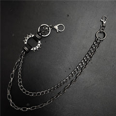 Exaggerated spiked retro trendy brand single loop pants chain