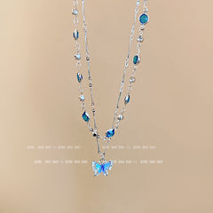 Titanium steel pearl clavicle necklace
