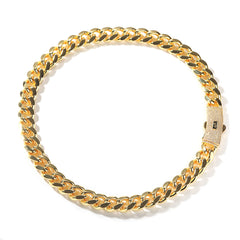 Hip-hop diamond-encrusted clasp smooth Cuban chain