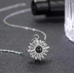 925 Silver Round Hollow Projection Necklace
