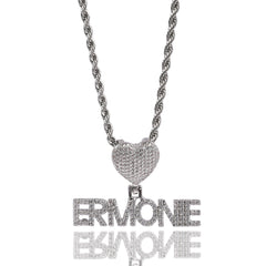 Heart Button Zircon Hip Hop Necklace