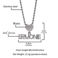 Heart Button Zircon Hip Hop Necklace
