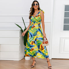 Hawaiian Beach Dress Summer Print Long Skirt Women's Dress