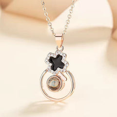S925 Silver Epoxy Necklace Female Projection Pendant