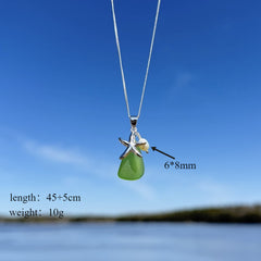 starfish necklace stone chalcedony pearl necklace