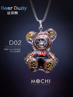 Creative Cyberpunk Duffy Bear Couple Necklace Sweatshirt Pendant