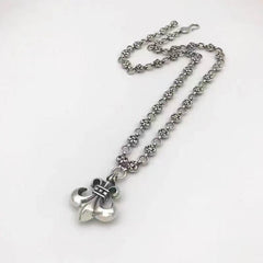 Retro personalized anchor scout flower pendant cross chain necklace