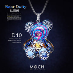 Creative Cyberpunk Duffy Bear Couple Necklace Sweatshirt Pendant