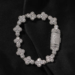 mens gold cross moissanite chain necklace