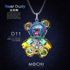 Creative Cyberpunk Duffy Bear Couple Necklace Sweatshirt Pendant