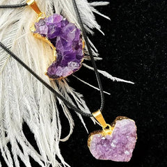 Amethyst Love Bezel Pendant Amethyst Teeth Hole Moon Peach Heart Shape Necklace