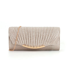 Pleated stitching chain crossbody Clutch Handbag
