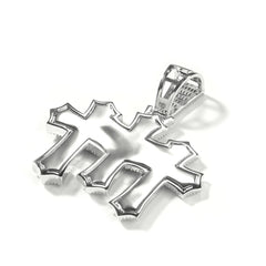 mens gold chain cross diamond-studded necklace