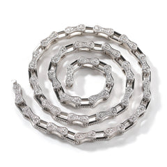 Hip Hop Rhinestone 5mm Bicycle Chain Necklace