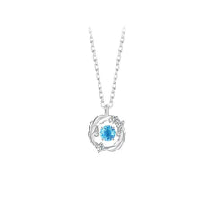 Silver Flash Necklace Feather Beating Heart Moonstone Necklace