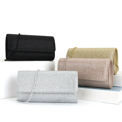 Cross-body underarm single shoulder beaded chain bag