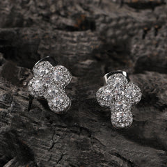 Hip-hop fashion diamond-encrusted cross stud earrings