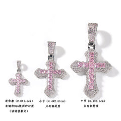 Gold-plated, diamond-encrusted mini cross necklace