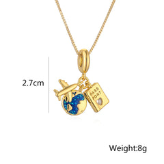 Zircon Camera Passport Pendant Necklace