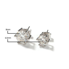 Hip-hop 925 silver moissanite six-prong earrings