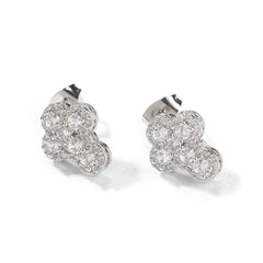 Hip-hop fashion diamond-encrusted cross stud earrings