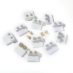 Hip Hop diamond-encrusted 925 silver stud earrings