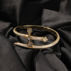 Hip-hop full-diamond justice sword bracelet inlaid with zircon