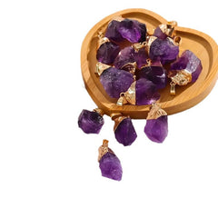 Natural amethyst gold-plated pendant