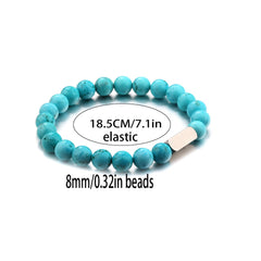 Stainless steel engraved beaded bracelet