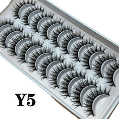 Strip Lashes 10-pairs Fluffy Mink Lashes 3D False Volume Eyelashes