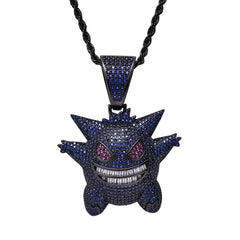 Hip Hop Fierce Shark Inlaid Zircon Pendant Charm Trend Necklace
