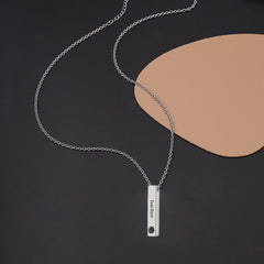 Personalized Photo Projection Stereo Bar Necklace Creative Rectangle Pendant