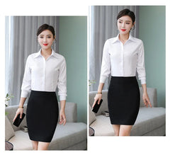 Polyester Cotton Shirts for Women Long Sleeve Blouse