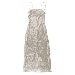 Sleeveless Glitter Sequined Evening Party Club Maxi Dress