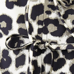 Leopard Blouse Puff Sleeve Crop Top Women's Summer Clothing