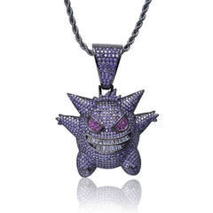 Hip Hop Fierce Shark Inlaid Zircon Pendant Charm Trend Necklace