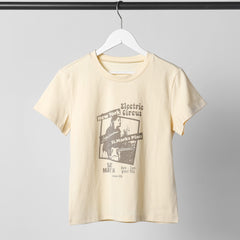 Guitar Crop Top Women Summer Round Neck Short Sleeve Cotton T Shirt Casual Streetwear Tshirt