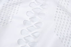 Long Sleeves Solid Hollow Out Bandage Sexy Tube Crop Top Summer Autumn Women