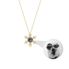 Photo Projection snowflake shape Necklace Pendant Jewelry for Lover Girlfriend 2022