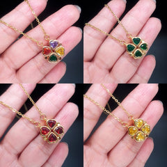 Trendy Flower Magnetic Attract Together Pendant Necklace