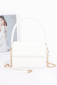 Enamel Top Handle Flap Bag