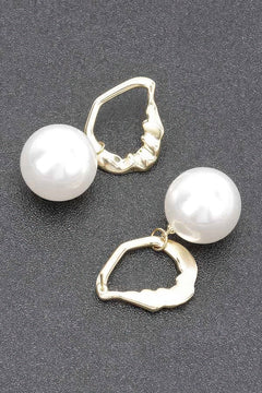 Faux Pearl Metal Earring