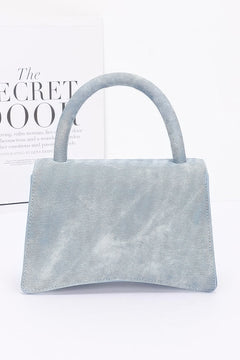 Faux Leather Rhinestone Hot Fix Flower Bag