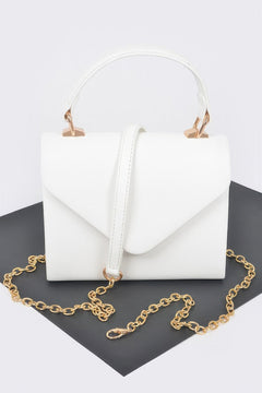 Faux Leather Simple Handle Clutch
