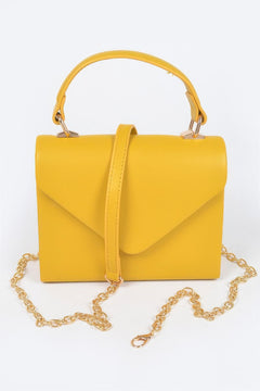 Faux Leather Simple Handle Clutch
