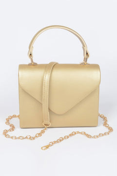 Faux Leather Simple Handle Clutch