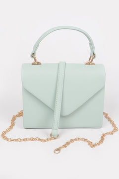 Faux Leather Simple Handle Clutch