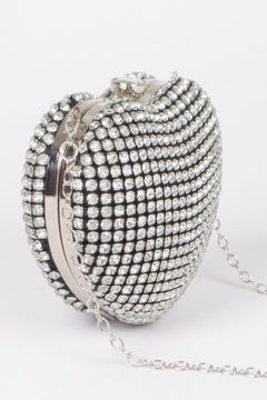 Rhinestone Heart Sahpe Party Clutch