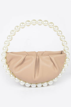 Vegan Metallic Leather Top Handle Bag W/stones