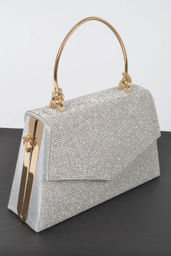 Rhinestone Metal Handle Bag